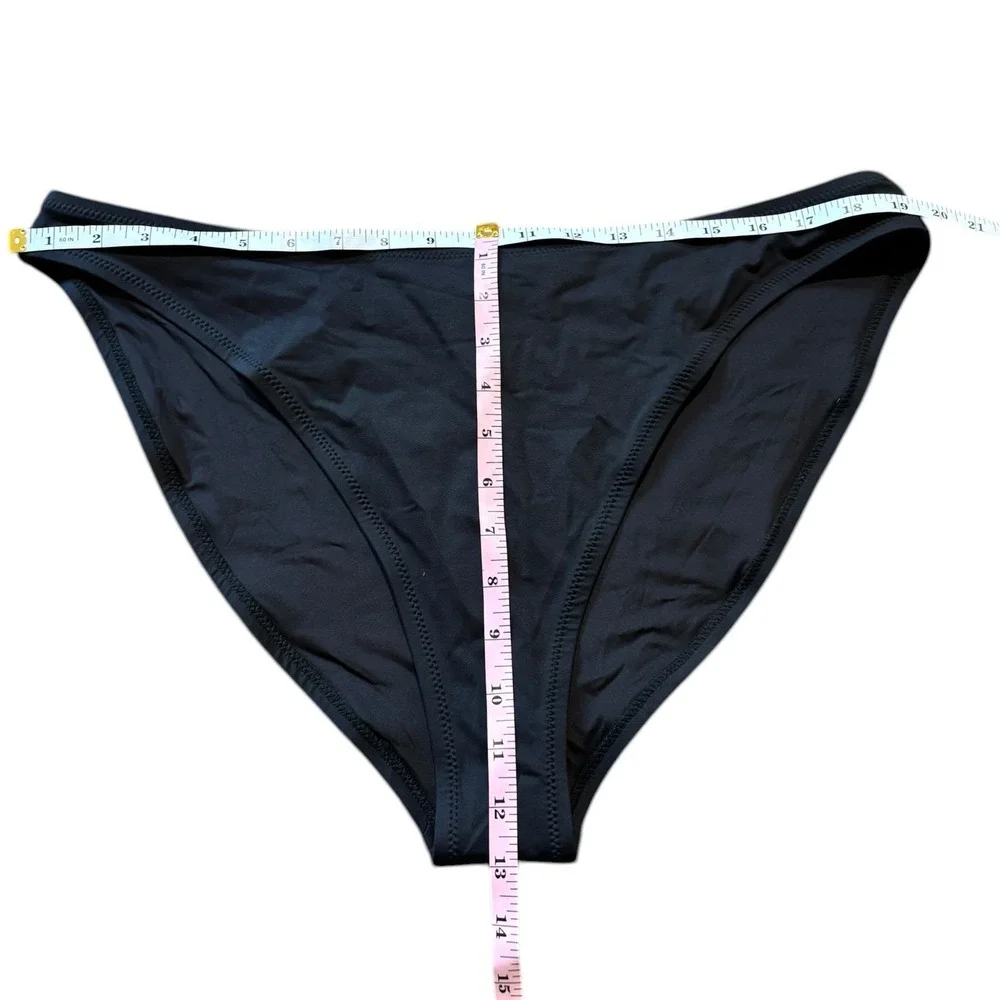 SKIMS‎ Recycled Swim Mid Coverage Bikini Bottom Onyx Black 2X NWT